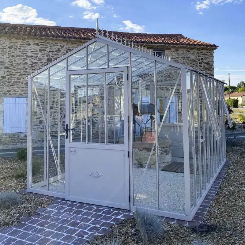 Serre à l'ancienne AUTHENTIQUE sur base aluminium