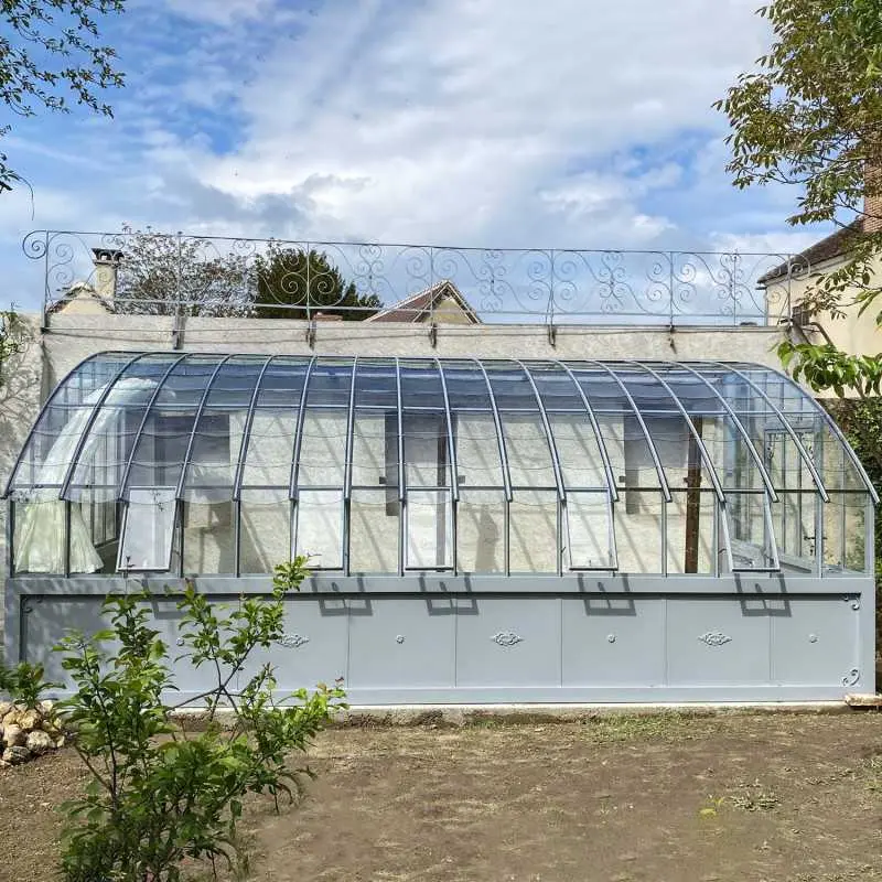 Serre à l'ancienne CHAMBORD largeur 2.80 m sur embase aluminium