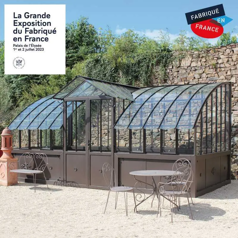 Serre à l'ancienne MIRABEAU largeur 3.70 m sur muret