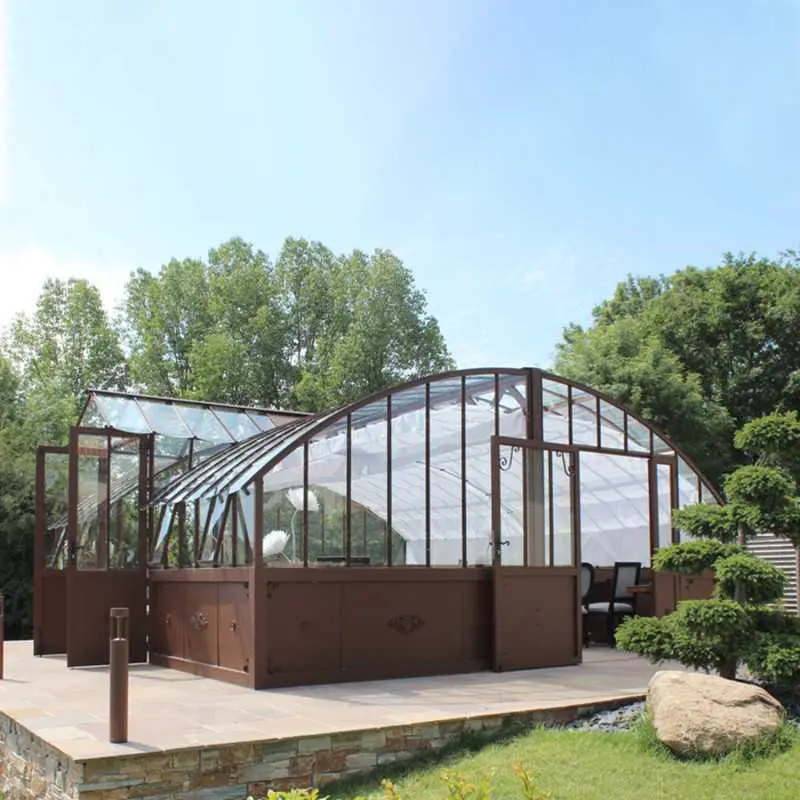 Serre à l'ancienne AMBOISE largeur 5.60 m sur embase aluminium
