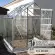 Serre de jardin LAMS Allium 3,70 m², coloris aluminium naturel, verre trempé 3 mm, base et descentes de gouttière incluses