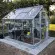 Serre de jardin LAMS Allium 4,90 m², coloris aluminium naturel, verre trempé 3 mm