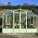 Serre CLASSIQUE largeur 3,50 m avec chien-assis sur embase aluminium