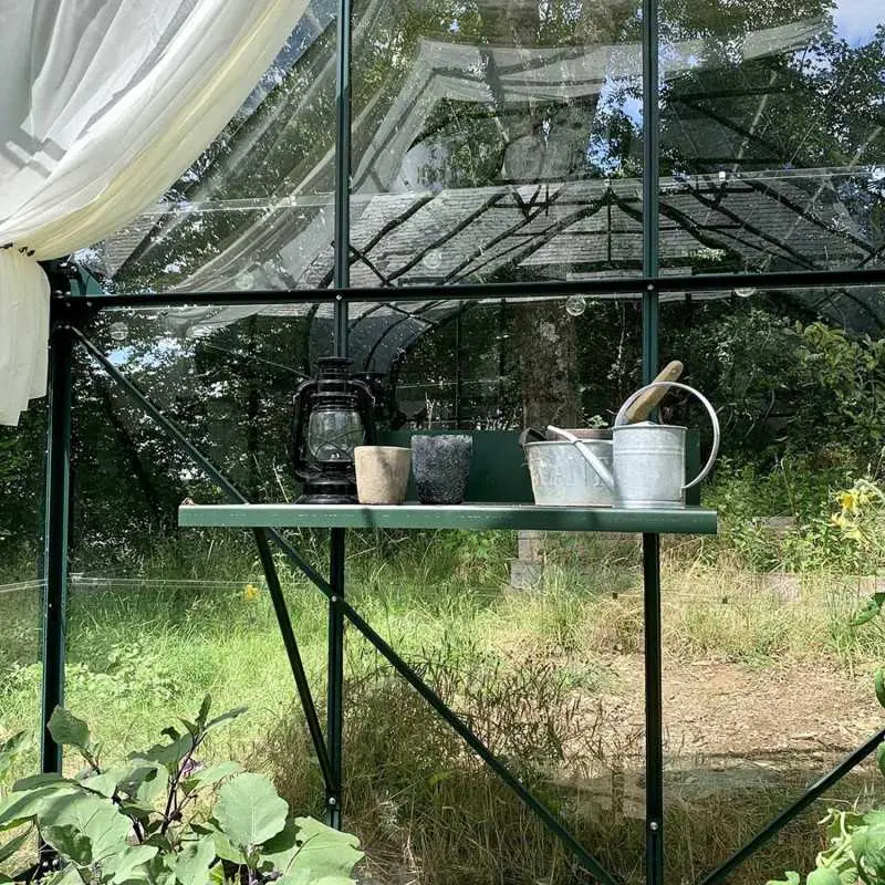 Serre de jardin LAMS Aloé 9,70 m², coloris vert, verre trempé 3 mm