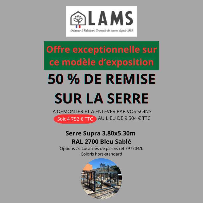 Serre reconditionnée SUPRA 3,80 x 5,30 m