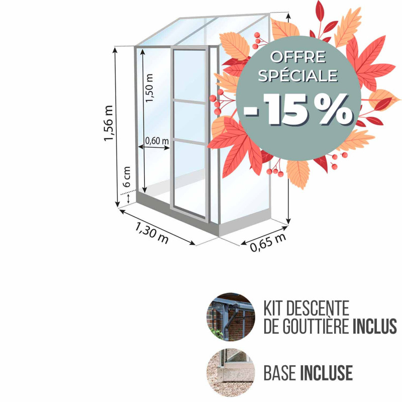 Serre adossée MÉLISSA 0,90 m²
