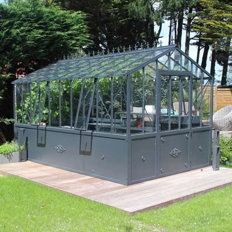 Serre CLASSIQUE largeur 2,75 m sur embase aluminium