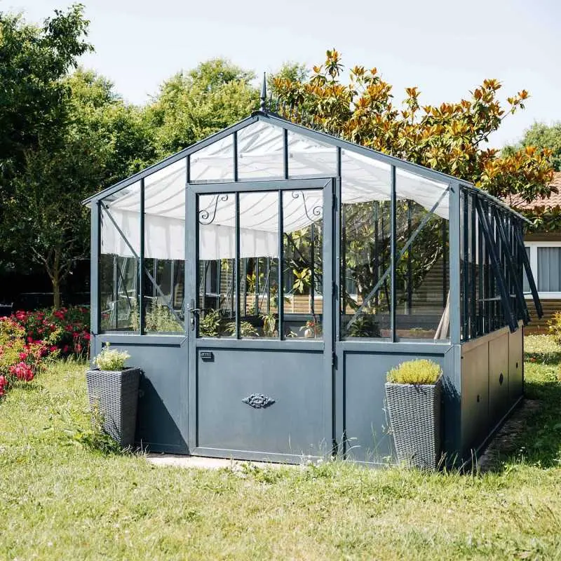 Serre CLASSIQUE largeur 2,75 m sur embase aluminium