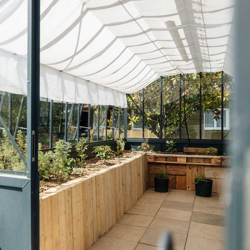 Serre CLASSIQUE largeur 2,75 m sur embase aluminium