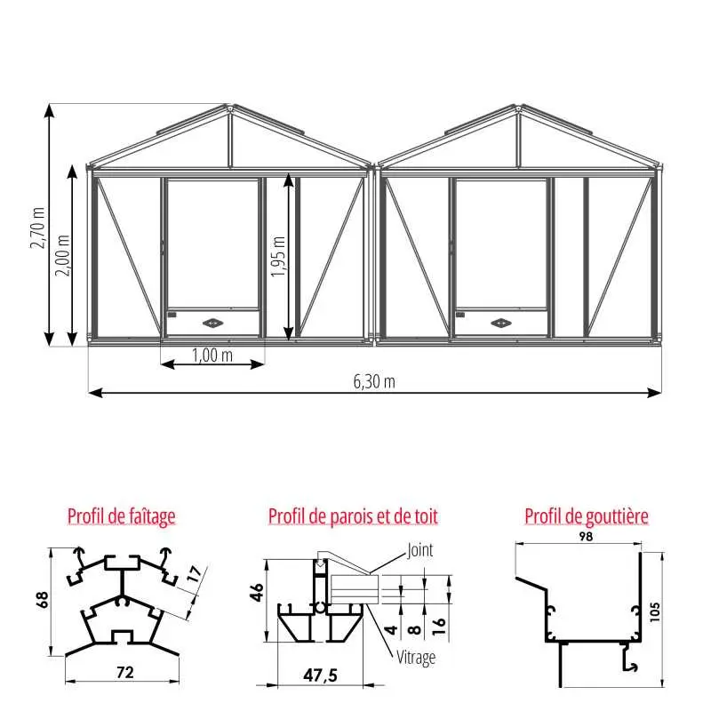 Serre SUPRA 2 chapelles
