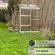 Serre de jardin LAMS Mélissa 0,90 m², coloris aluminium naturel, verre trempé 3 mm, base et descente de gouttière incluses