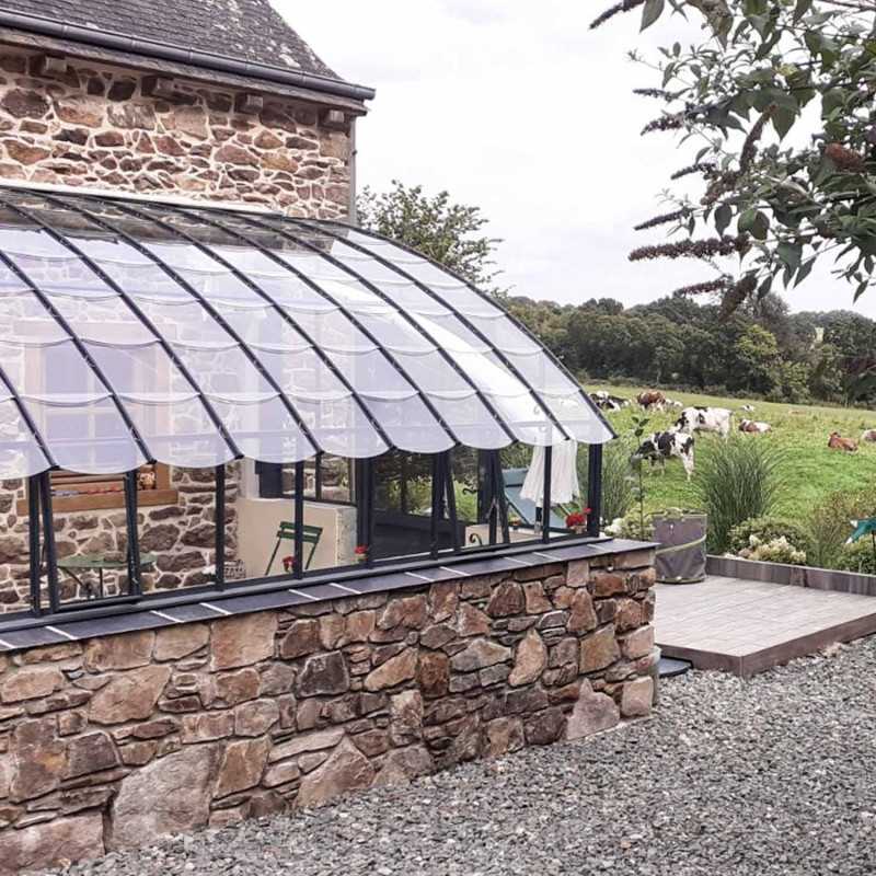 Serre CHAMBORD largeur 2,80 m sur muret