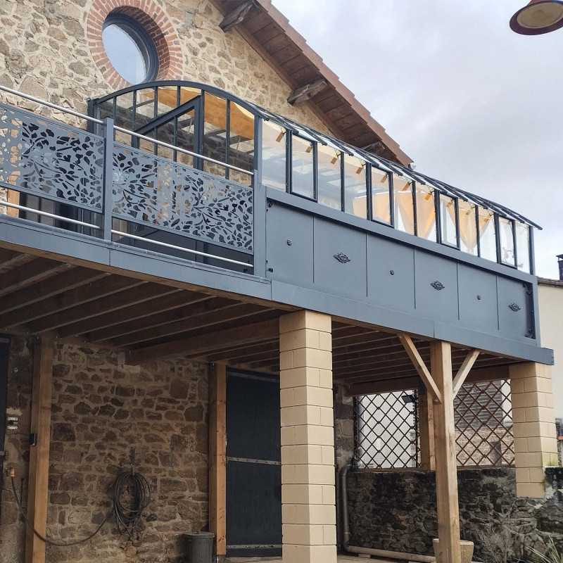 Serre CHAMBORD largeur 2,80 m sur embase aluminium