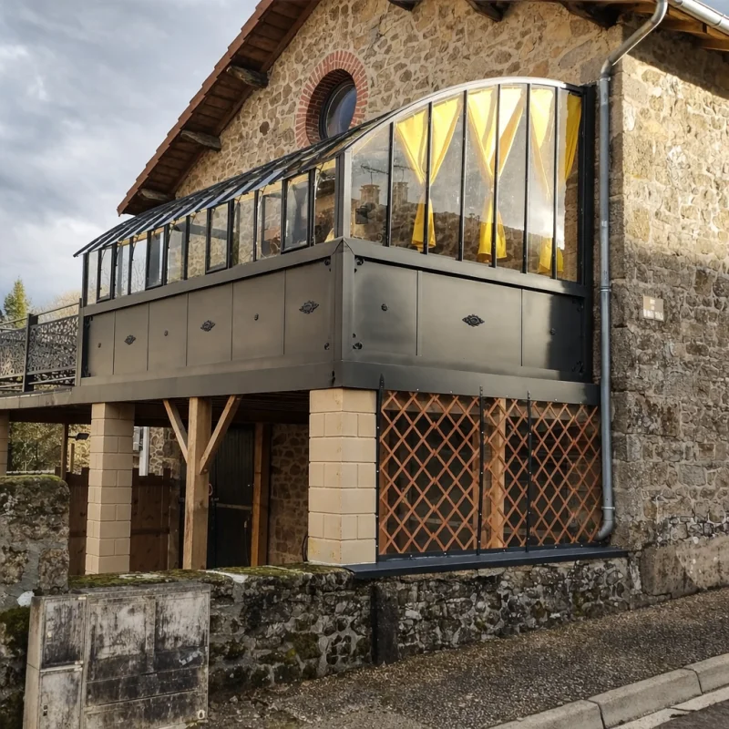 Serre CHAMBORD largeur 2,80 m sur embase aluminium