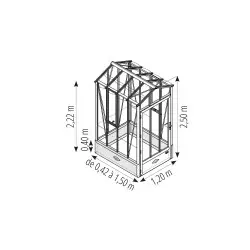 Serre CLASSIQUE largeur 1,20 m sur embase aluminium