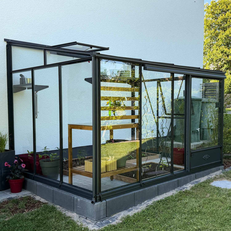 Serre LUXIA adossée largeur 2,32 m