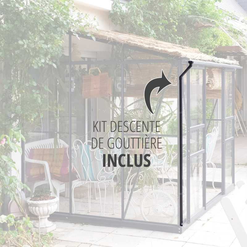 Serre de jardin LAMS Mélissa 1,30 m², descente de gouttière incluse