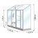 Schéma serre de jardin LAMS Mélissa 1,30 m², verre trempé 3 mm