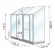 Schéma serre de jardin LAMS Mélissa 1,30 m², verre trempé 3 mm