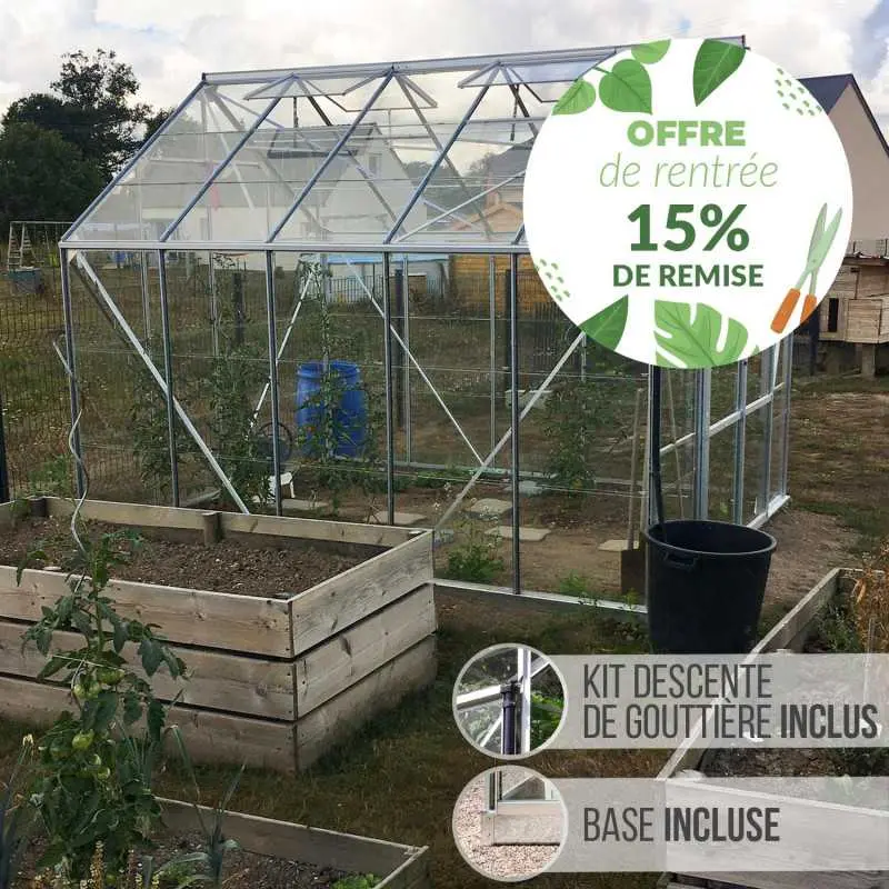 Serre de jardin LAMS Laurus 8,10 m² – Verre trempé ou polycarbonate