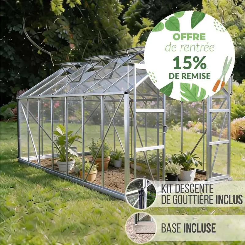 Serre de jardin LAMS Laurus 11,30 m² – Verre trempé ou polycarbonate