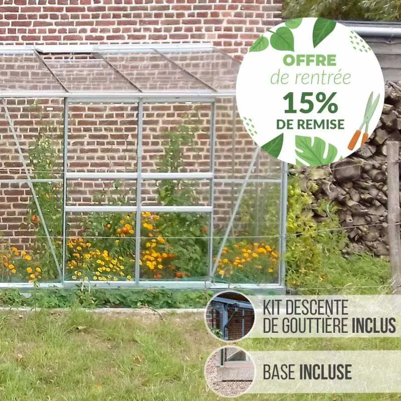 Serre de jardin LAMS Mélissa 4,90 m² – Verre trempé ou polycarbonate