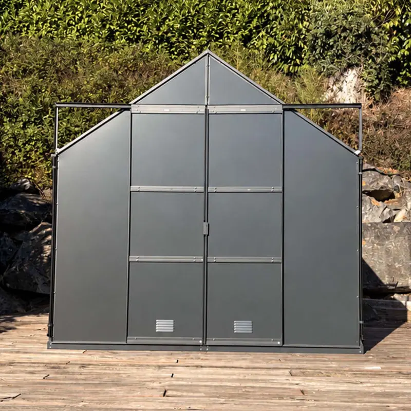 Abri de jardin LAMS Laurus 4,90 m², coloris gris anthracite, panneaux composites 3 mm