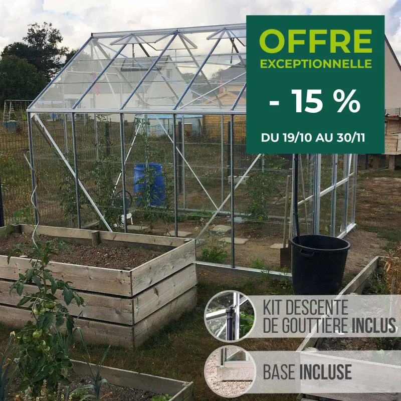 Serre de jardin LAMS Laurus 8,10 m² – Verre trempé ou polycarbonate