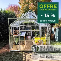 Serre de jardin LAMS Laurus 9,70 m² – Verre trempé