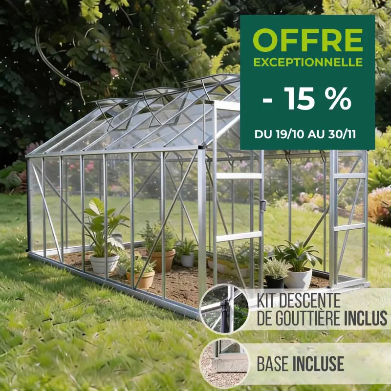 Serre de jardin LAMS Laurus 11,30 m² – Verre trempé ou polycarbonate