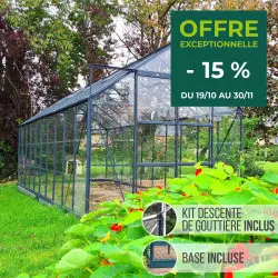Serre de jardin LAMS Laurus 12,90 m² – Verre trempé ou polycarbonate