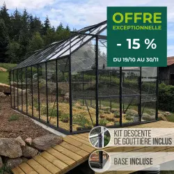 Serre de jardin LAMS Laurus 14,40 m² – Verre trempé