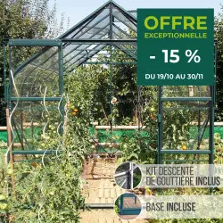 Serre de jardin LAMS Aloé 8,10 m² – Verre trempé