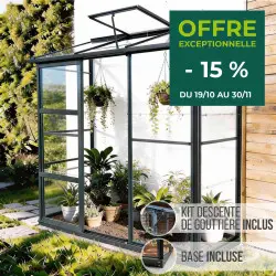 Serre de jardin LAMS Mélissa 1,30 m² – Verre trempé