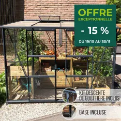 Serre de jardin LAMS Mélissa 3,30 m² – Verre trempé ou polycarbonate