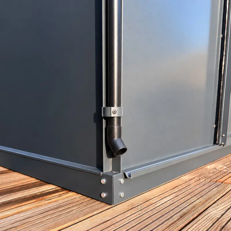 Abri de jardin LAMS Laurus 8,10 m², coloris gris anthracite, panneaux composites 3 mm, base incluse