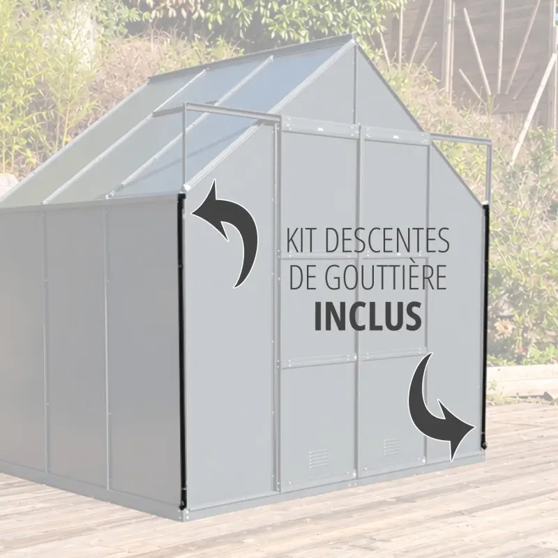 Abri de jardin LAMS Laurus 8,10 m², descentes de gouttière incluses