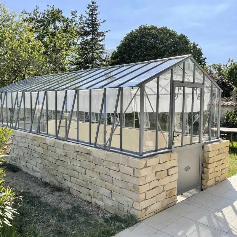 Serre à l'ancienne CLASSIQUE 2,75 m sur muret