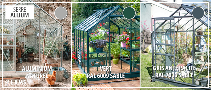 Toiture et parois, fixations de vitrages - SERRE ALLIUM 3,70m²